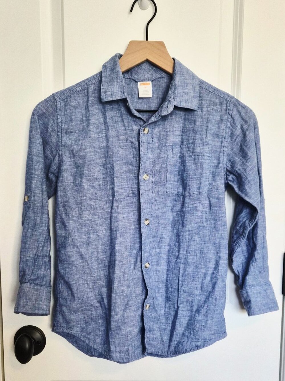 Gymboree Boy's Long Sleeve Linen Button Up Shirt